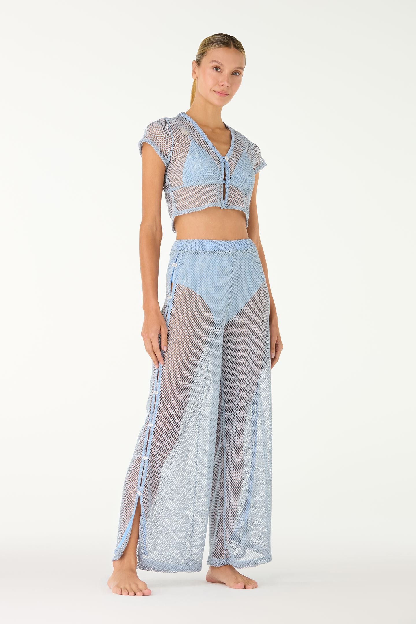 Federica Pants Net Sky