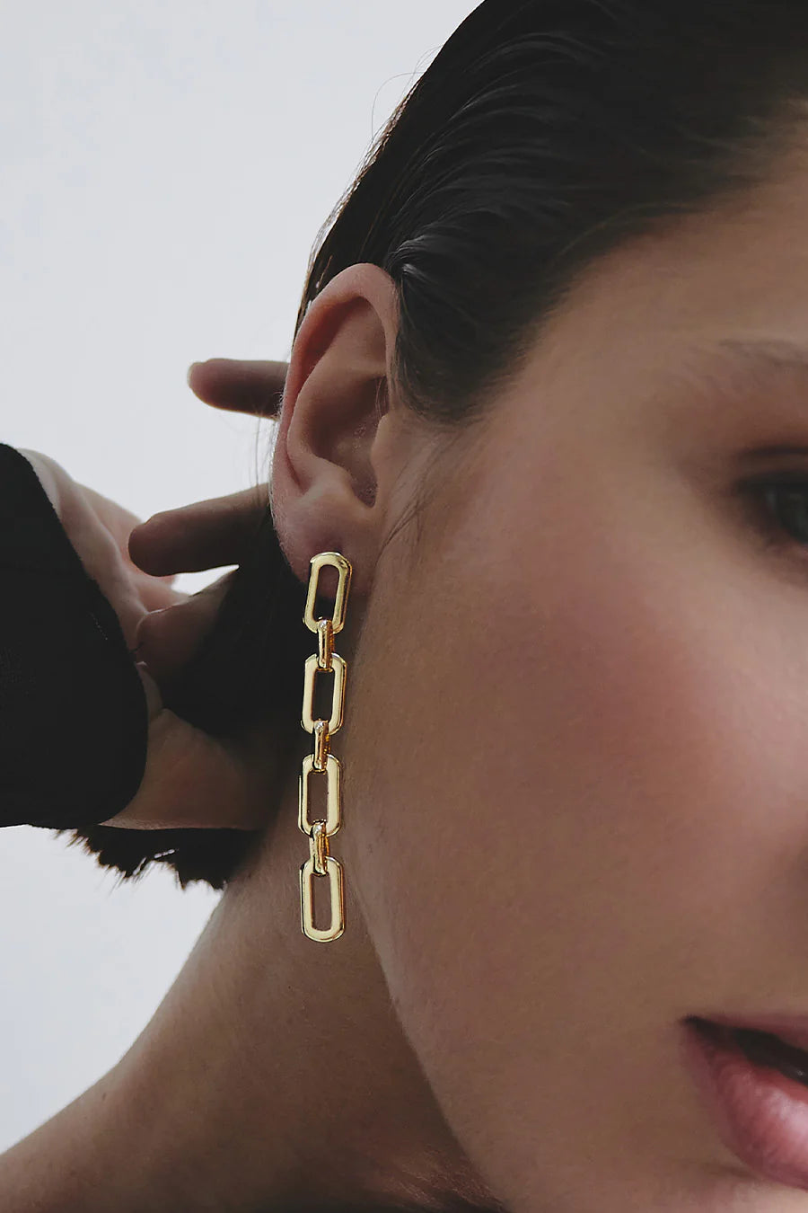 Aretes Eslabón dorados