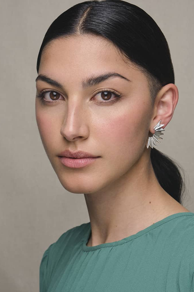 Abanicos plateados medianos