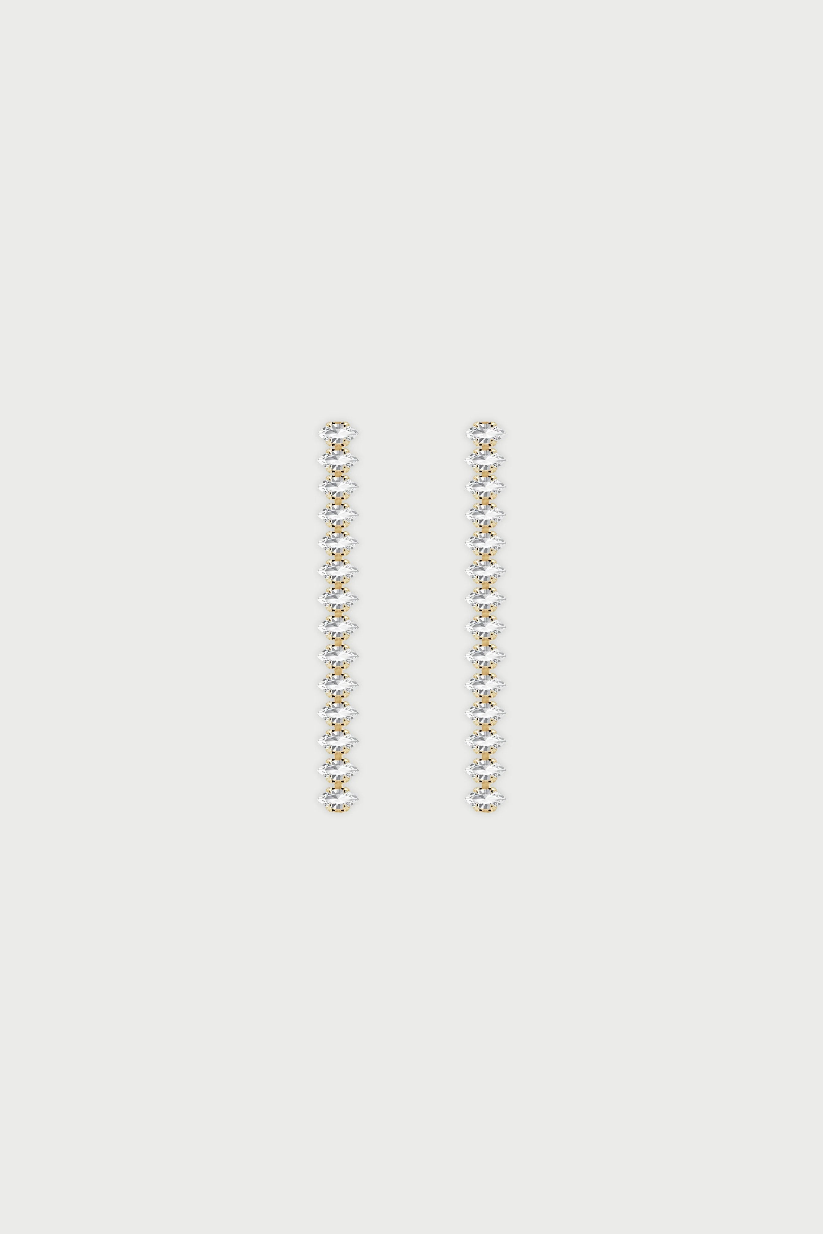 Aretes Largos Cristales Dorados