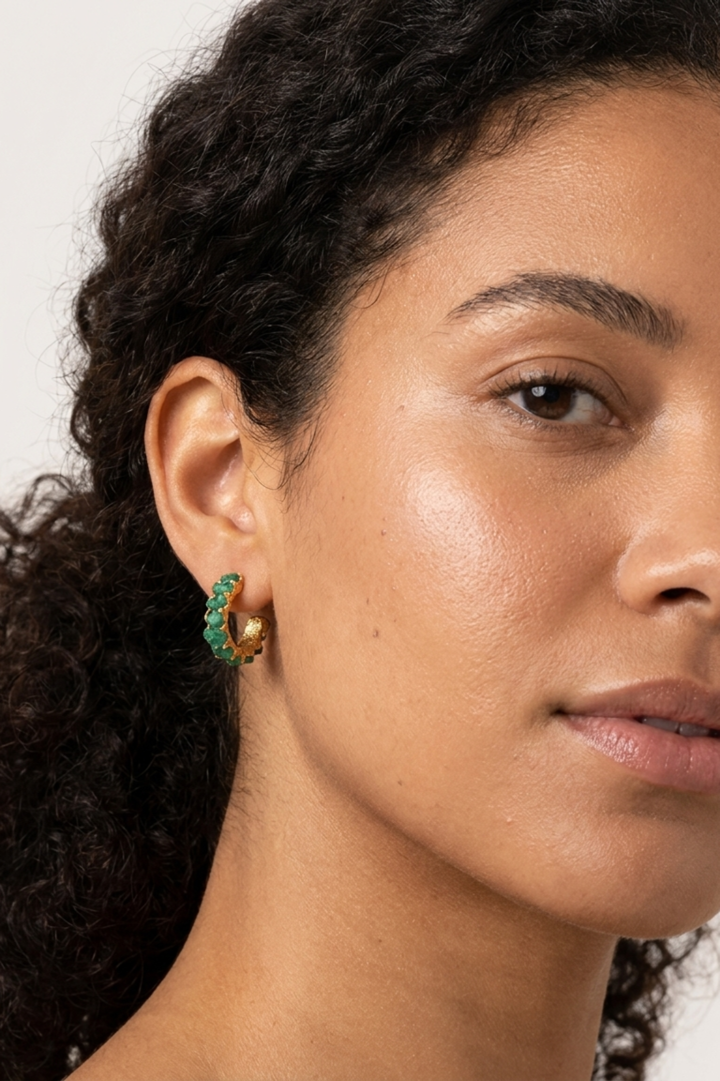 Infinity Stone Hoops dobles - Esmeraldas