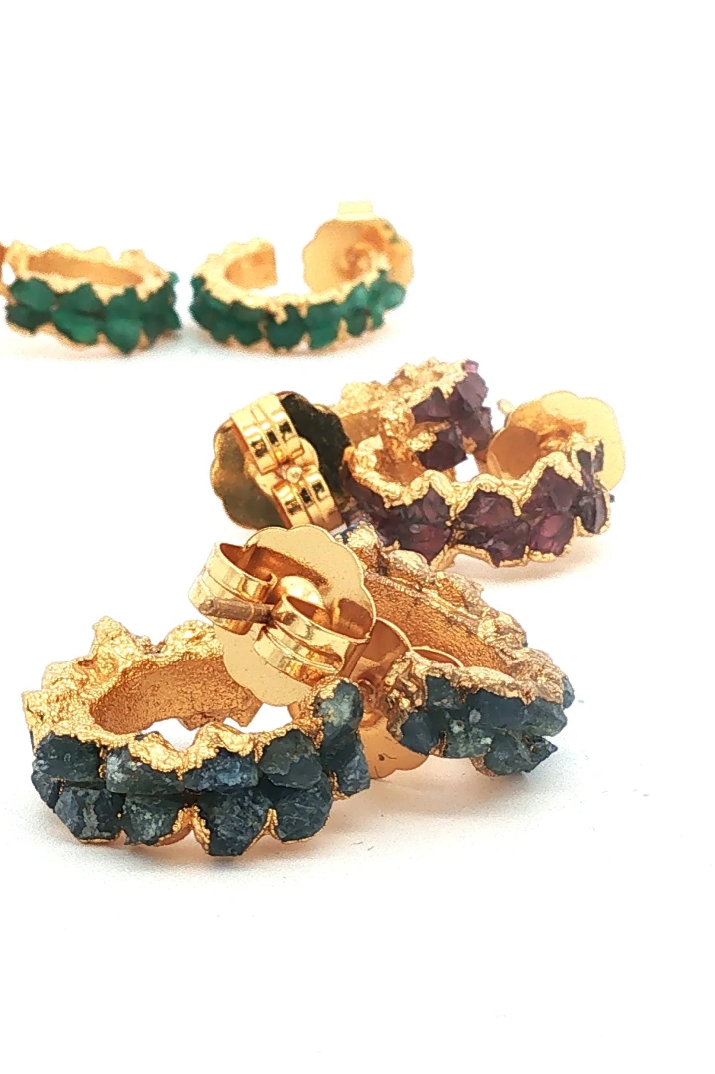 Infinity Stone Hoops dobles - Esmeraldas